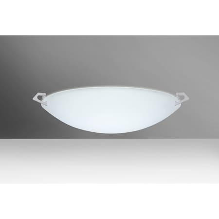 Besa Lighting Sonya 17 Ceiling, Satin Frost, Satin Nickel Clips, 2x11W LED 841825-LED-SN